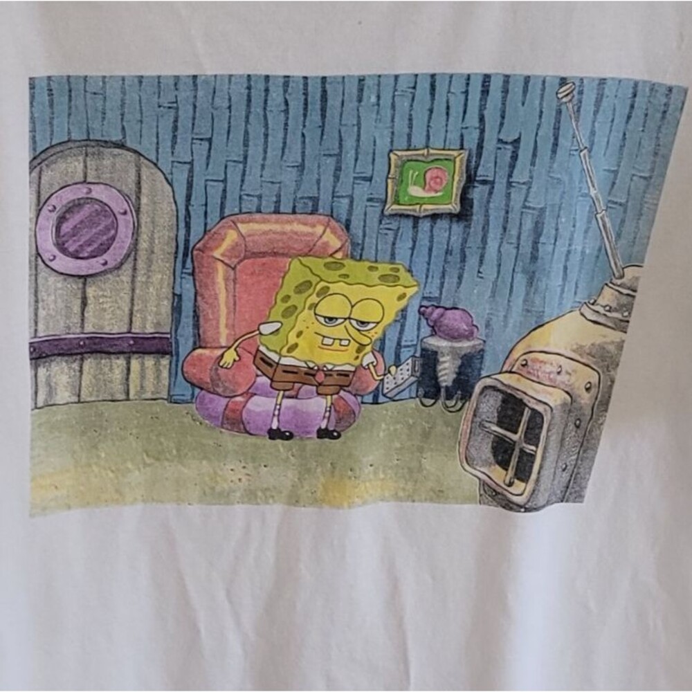 Nickelodeon SpongeBob SquarePants Graphic T-Shirt Mens Medium White 2022 Cartoon